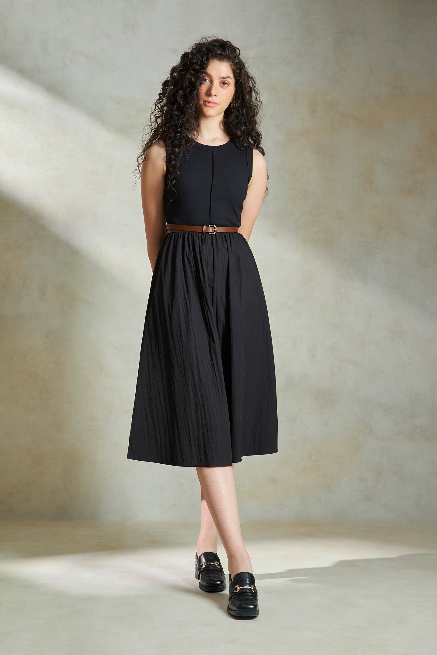 Mindy|Soft cotton fit & flare dress