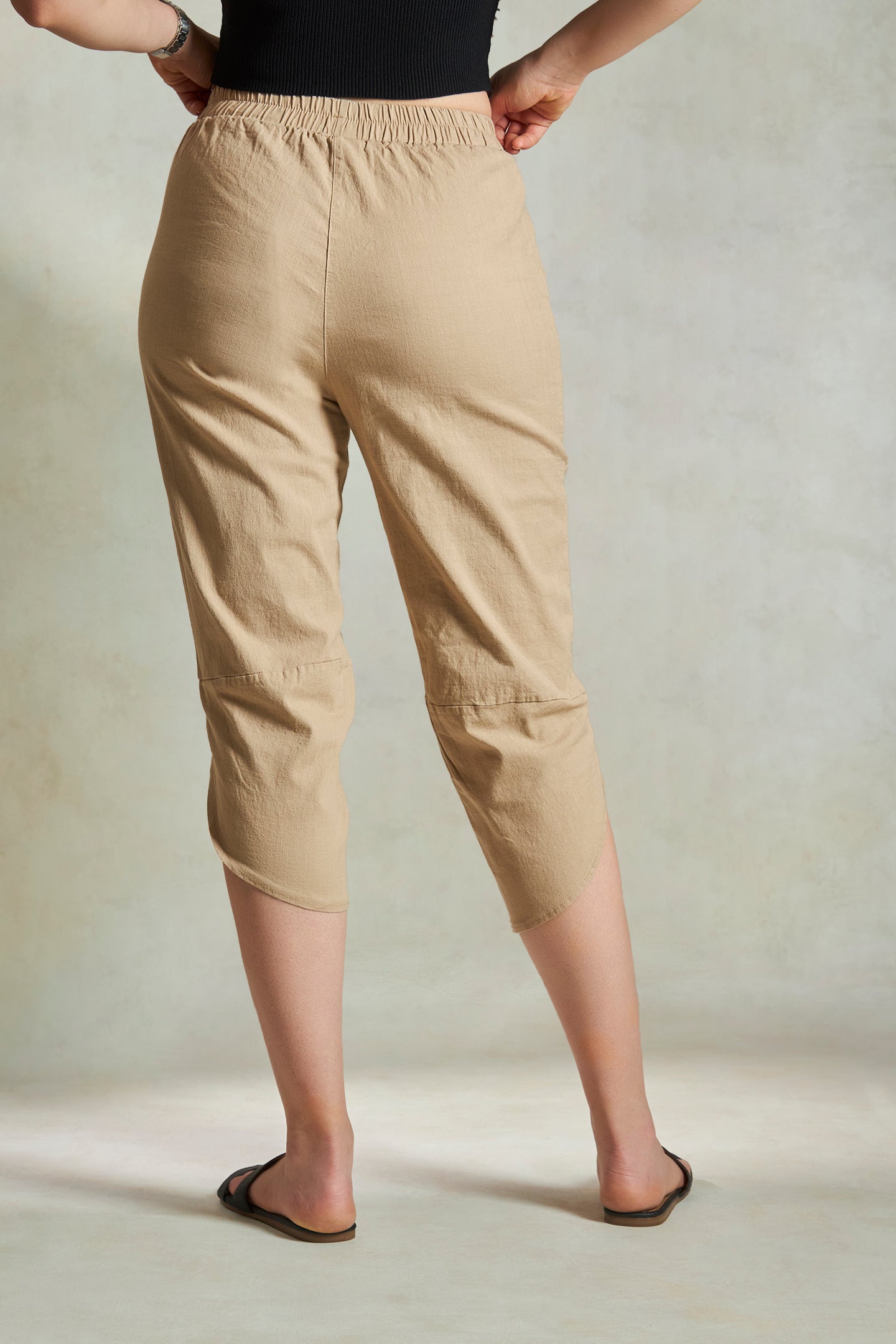 Effie|Sleek cotton-lycra trousers with overlap panels