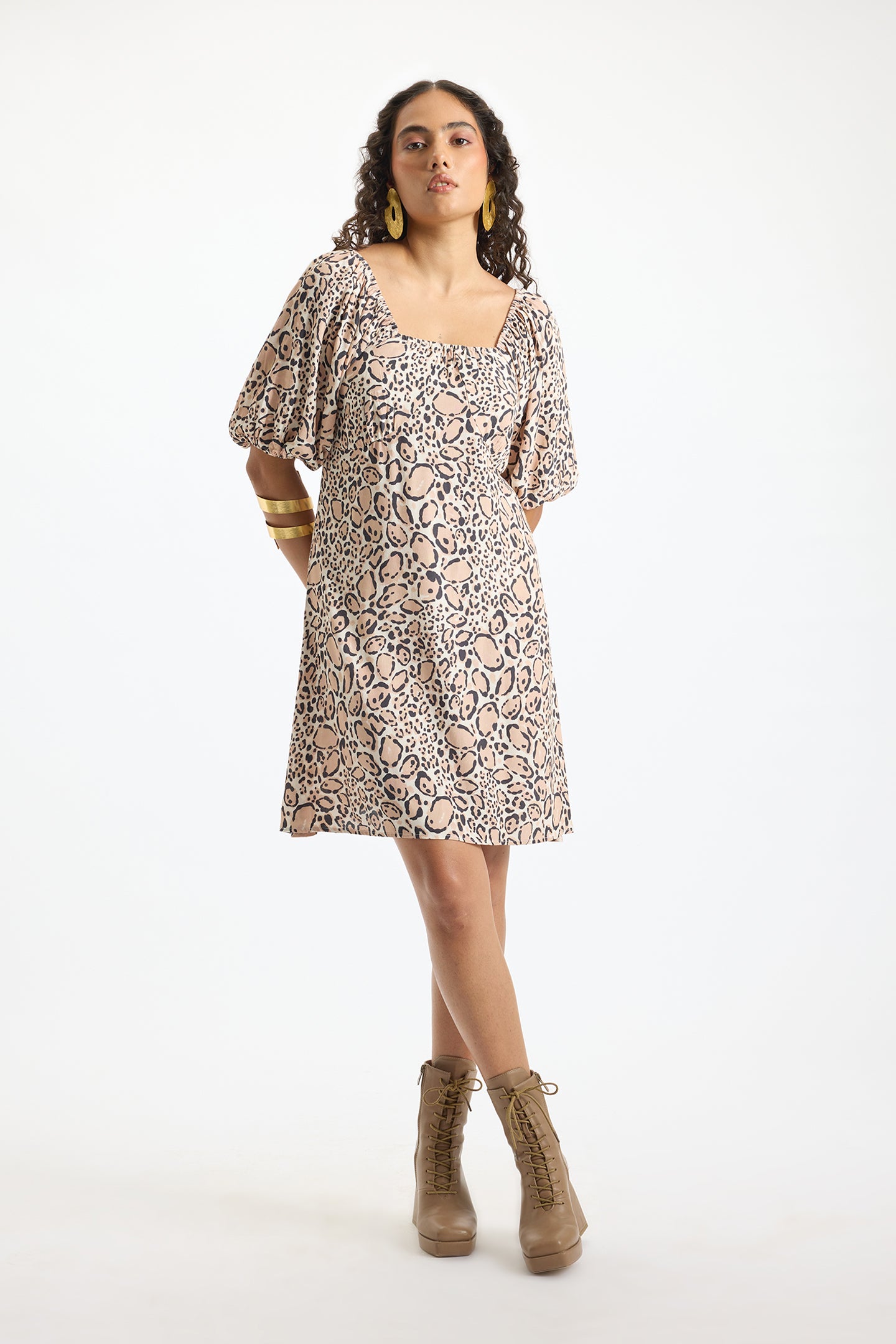 Nirja|Soft Lace-Up Viscose Dress