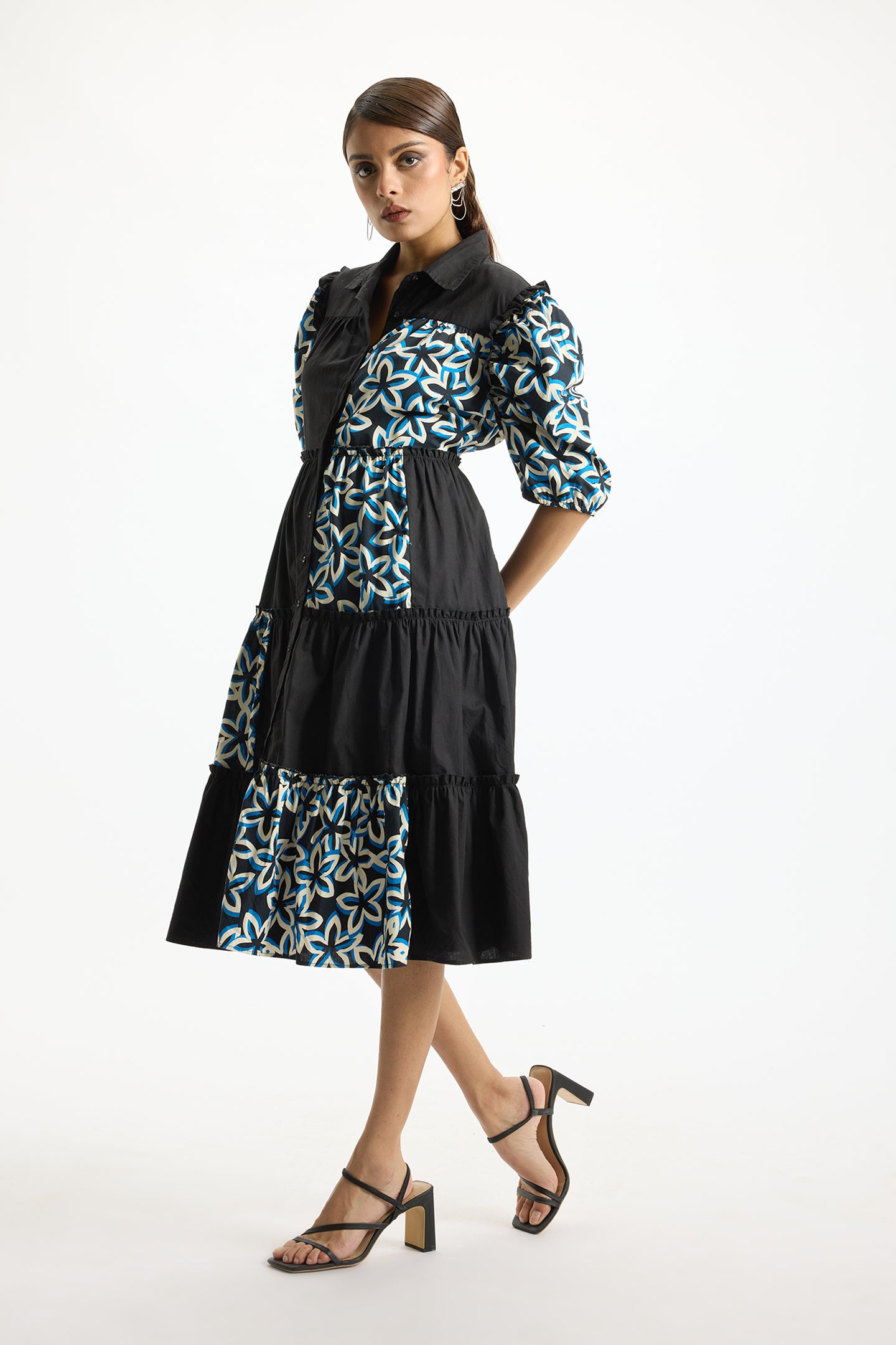 Krita|Tiered Shirt Dress in Comfortable Cotton