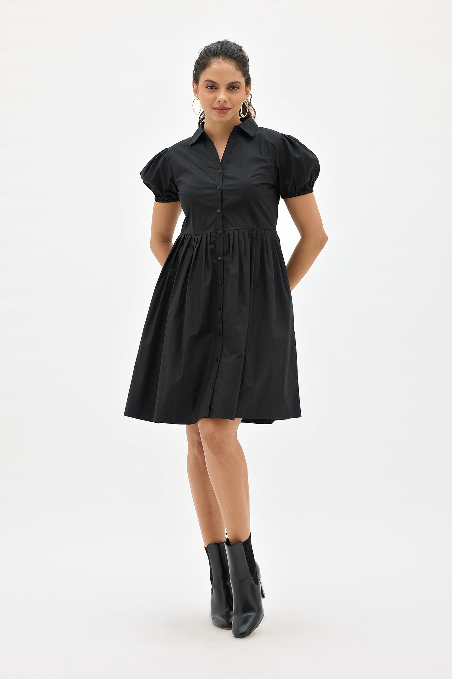 Ruth|Softest Cotton Shirt Dress with Pockets
