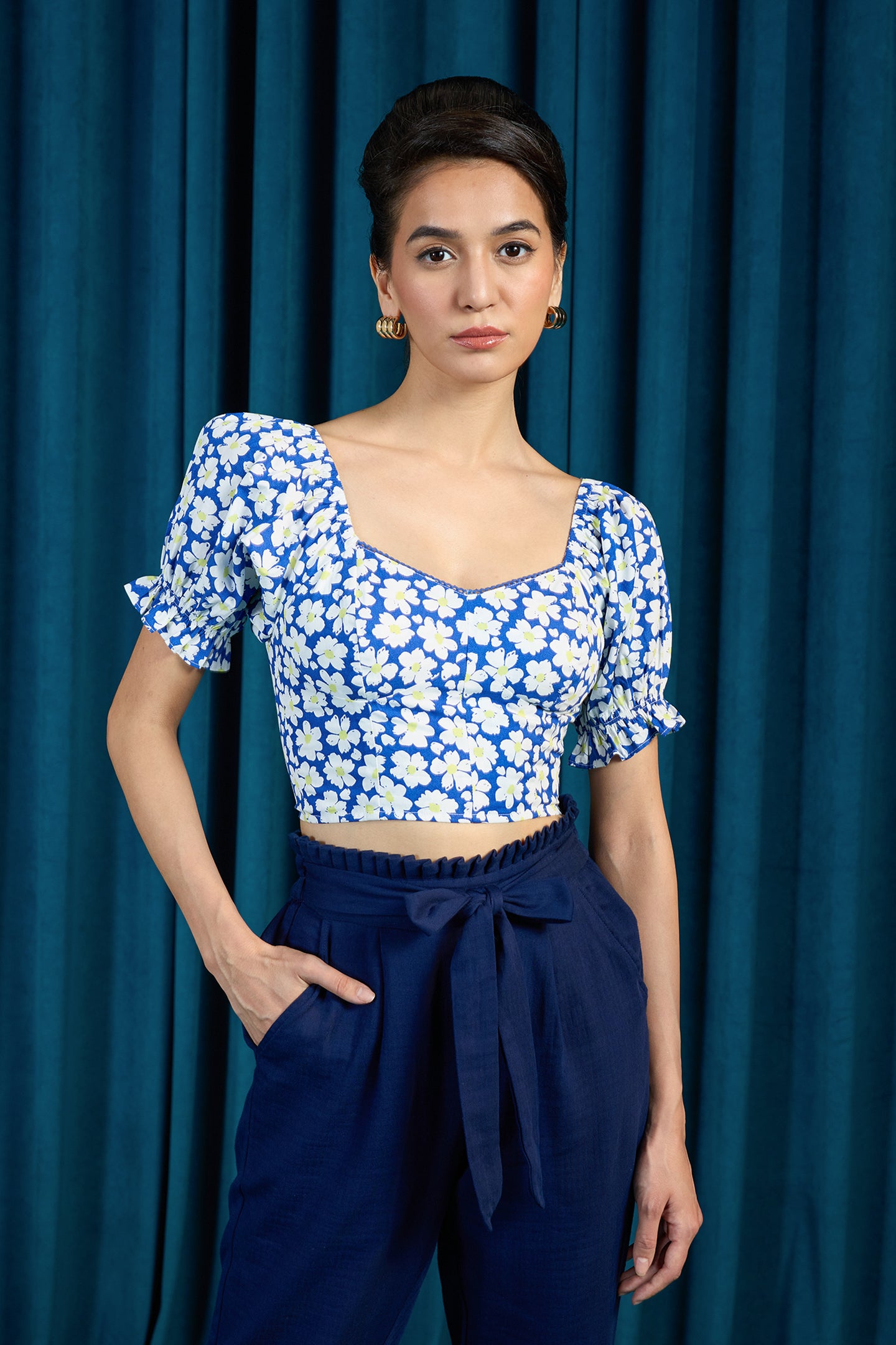 Camille|Chic Cotton Floral Top