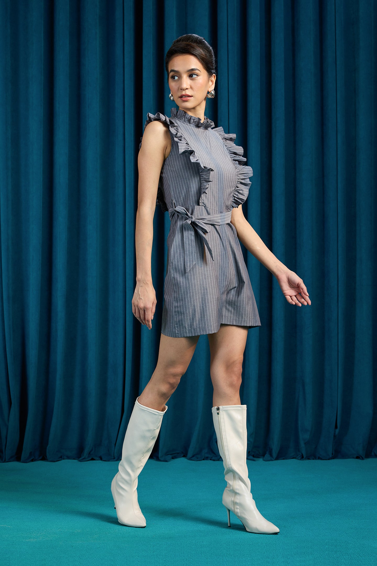 Athena|Comfy Cotton Striped Playsuit
