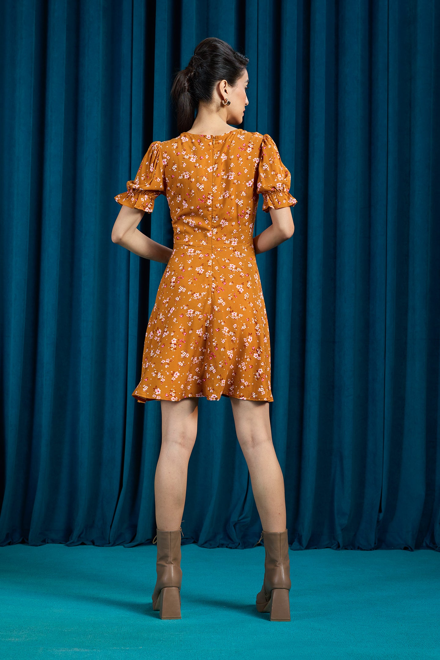 Hermione|Airy Cotton Viscose Floral Dress