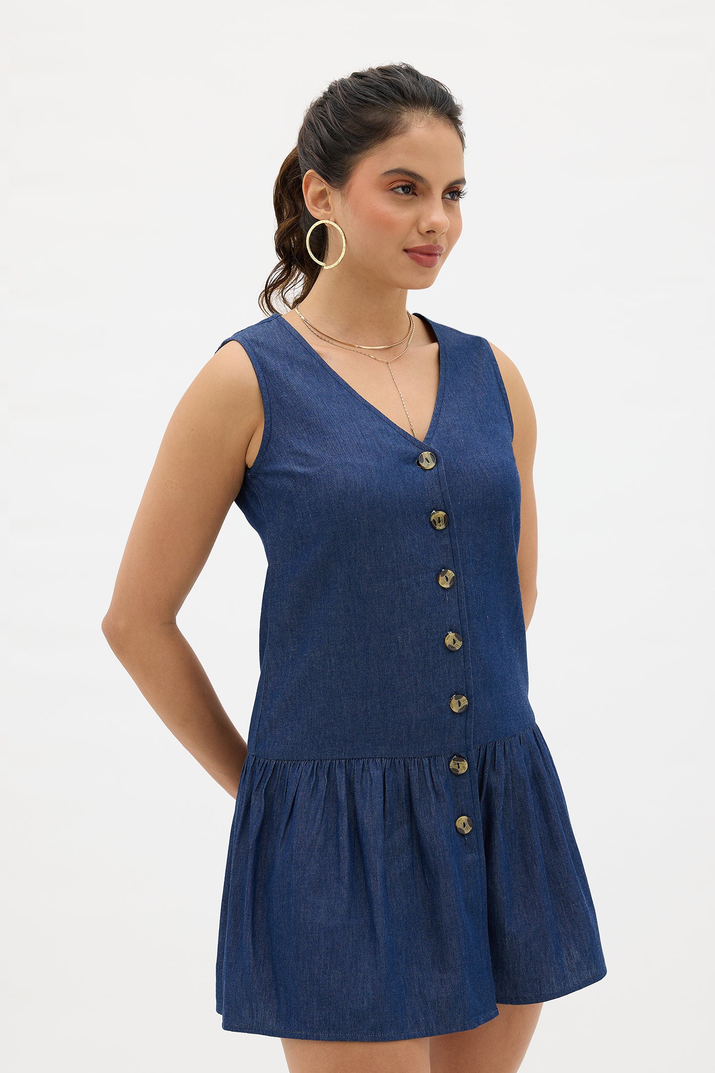 Zayna|Breathable Denim Cotton Dress