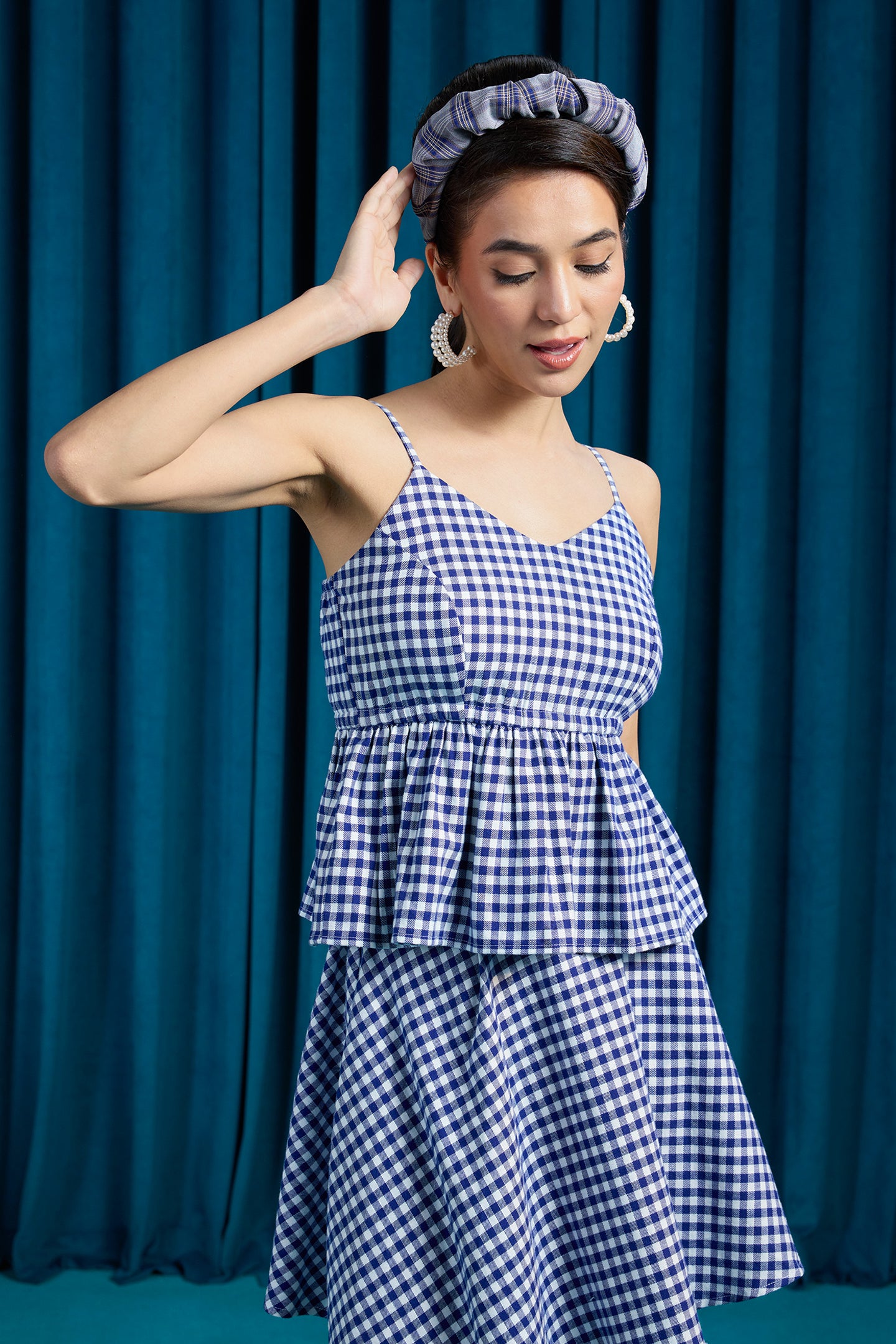 Cleo|Glam Cotton Checked Co-Ords